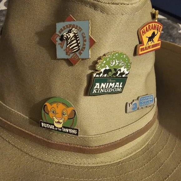 Disney Animal Kingdom Khaki Hat with Pins - Picture 2 of 8